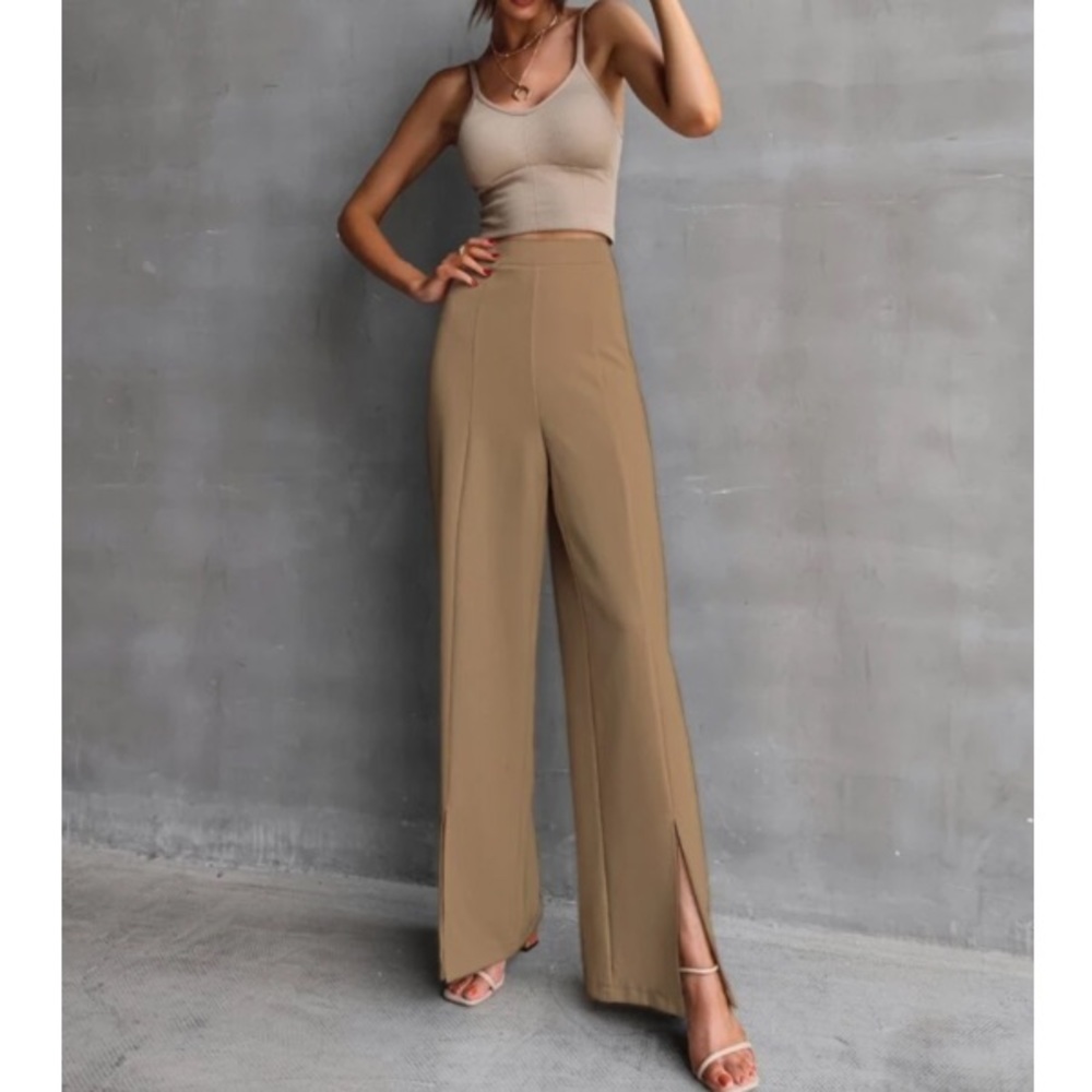 Wide leg side slit pants - Picture 13 of 16